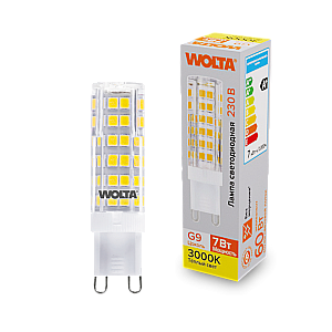 Светодиодная лампа WOLTA 7Вт 3000K G9 кукуруза матовая WSTD-JCD-7W3KG9-C
