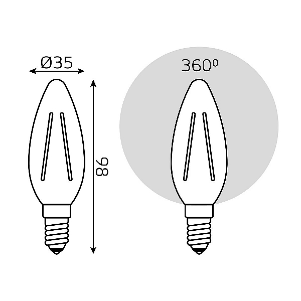 Лампа светодиодная Gauss Filament Elementary E14 12W 2700K 32112