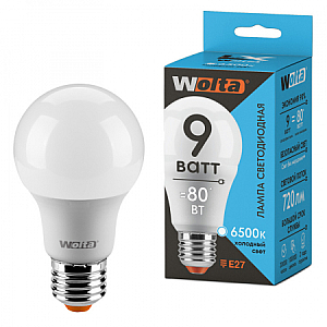 Светодиодная лампа WOLTA LX 9Вт 6500К Е27 груша матовая 30W60BL9E27