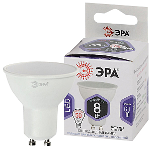 Лампа светодиодная Эра GU10 8W 6000K LED MR16-8W-860-GU10 Б0049072