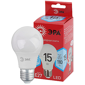 Лампа светодиодная Эра E27 15W 4000K LED A60-15W-840-E27 R Б0046356