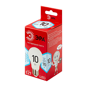 Лампа светодиодная Эра E27 10W 4000K LED A60-10W-840-E27 R Б0049635