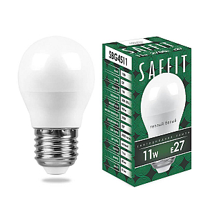 Лампа светодиодная Saffit SBG4511 шар E27 11W 2700K 55137