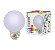 Лампа светодиодная Volpe Decor color LED-G60-3W/RGB/E27/FR/С UL-00006960