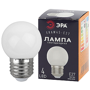 Лампа светодиодная Эра E27 1W 3000K ERAW45-E27 Б0049577