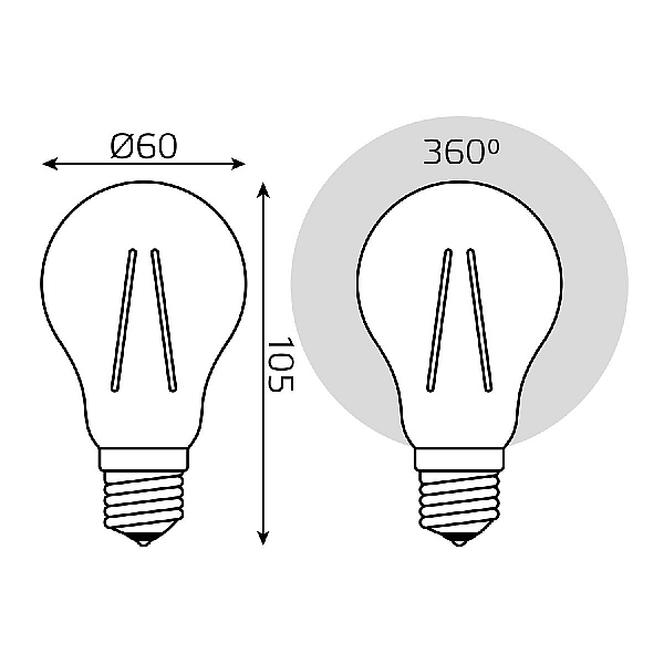 Лампа светодиодная Gauss Filament Elementary E27 11W 4100K 22221