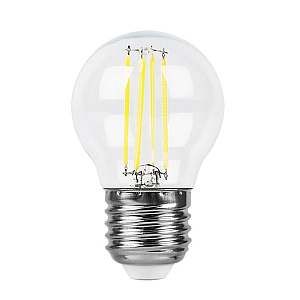 Лампа светодиодная филаментная Feron E27 7W 6400K прозрачная LB-52 38222