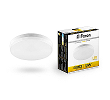 Лампа светодиодная Feron GX53 9W 2700K Таблетка Матовая LB-452 25832