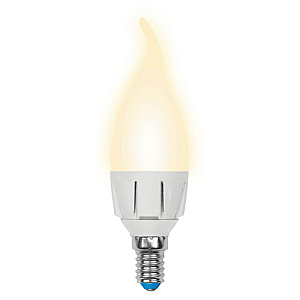 Лампа светодиодная (UL-00002416) Uniel E14 7W 3000K матовая LED-CW37 7W/WW/E14/FR PLP01WH
