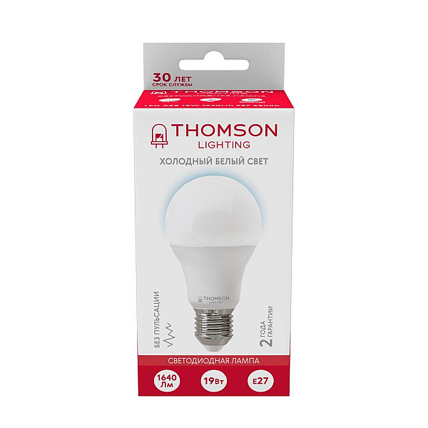 Лампа светодиодная Thomson E27 19W 6500K груша матовая TH-B2349