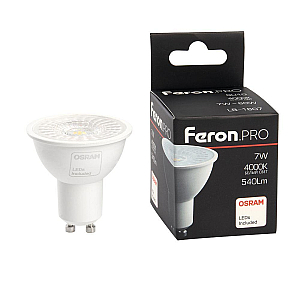 Лампа светодиодная Feron GU10 7W 4000K рефлекторная LB-1607 38177
