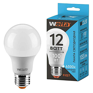 Светодиодная лампа WOLTA LX 12Вт 6500К Е27 груша матовая 30W60BL12E27