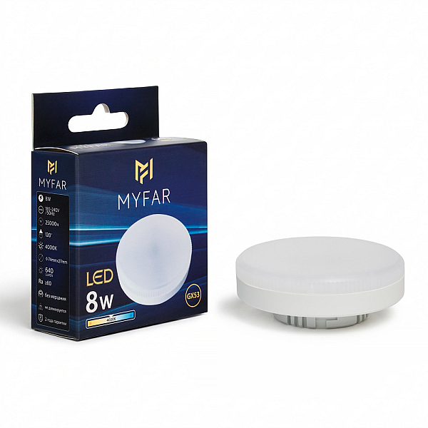 Лампа светодиодная Myfar Базис GX53 MB1302GX53-8W4K