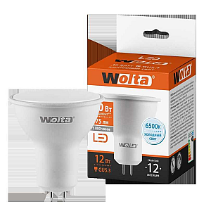Светодиодная лампа WOLTA 12Вт 6500K GU5.3 матовая 25WPAR16-230-12GU5.3