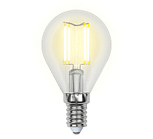 Лампа светодиодная филаментная (UL-00002207) Uniel E14 6W 4000K прозрачная LED-G45-6W/NW/E14/CL GLA01TR