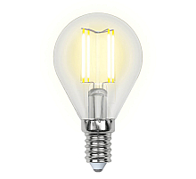 Лампа светодиодная филаментная (UL-00002207) Uniel E14 6W 4000K прозрачная LED-G45-6W/NW/E14/CL GLA01TR