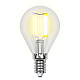 Лампа светодиодная филаментная (UL-00002207) Uniel E14 6W 4000K прозрачная LED-G45-6W/NW/E14/CL GLA01TR