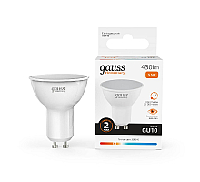 Лампа cветодиодная Gauss GU10 5.5W 3000K матовая 13616