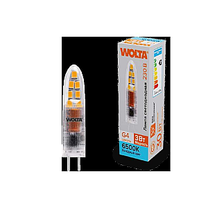 Светодиодная лампа WOLTA 3Вт 6500K G4 матовая WSTD-JC-220V3W6KG4-P