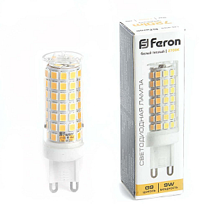Лампа светодиодная Feron G9 9W 2700K капсульная LB-434 38146