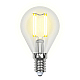 Лампа светодиодная филаментная (UL-00002201) Uniel E14 6W 3000K прозрачная LED-G45-6W/WW/E14/CL GLA01TR