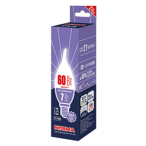 Лампа светодиодная Volpe Norma LED-CW37-7W/6500K/E14/FR/NR UL-00010989