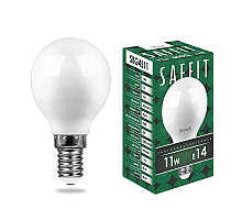 Лампа светодиодная Saffit SBG4511 шар E14 11W 4000K 55138