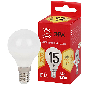 Лампа светодиодная Эра RED LINE LED P45-15W-827-E14 R 15Вт шар Б0070099