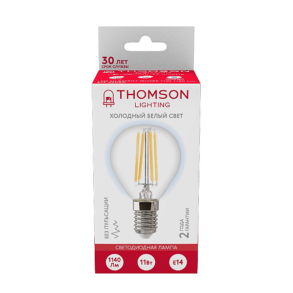 Лампа светодиодная Thomson Globe E14 11W 6500K шар TH-B2338