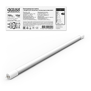 Лампа светодиодная Gauss G13 10W 4000К матовая 93020-R