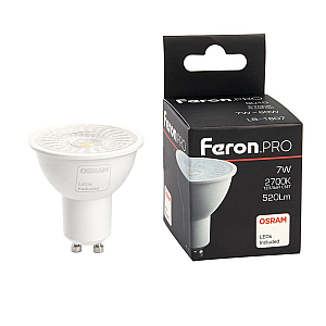 Лампа светодиодная Feron GU10 7W 2700K рефлекторная LB-1607 38182