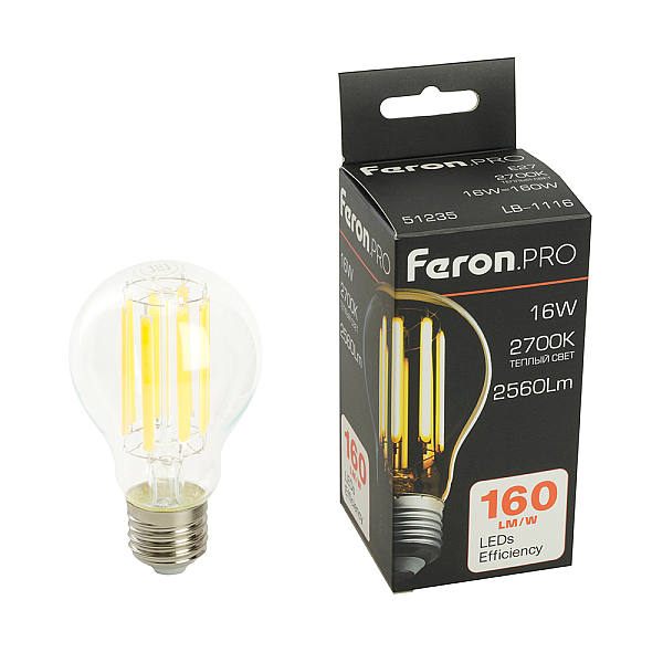 Лампа светодиодная Feron.PRO LB-1116 Шар E27 2560LM 16W 175-265V 2700K 51235
