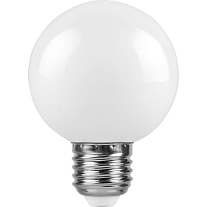Лампа светодиодная Feron E27 3W 6400K Шар Матовая LB-371 25902