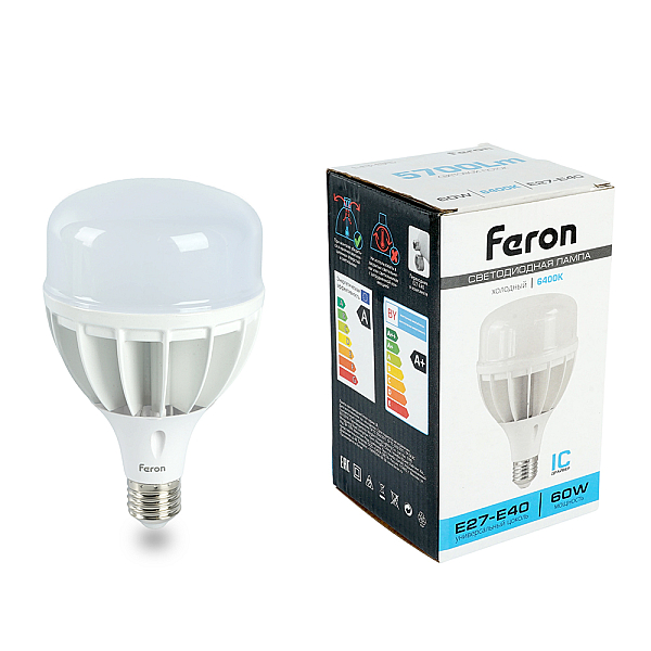 Lampa svetodiodnaya feron e27 e40 70w 4000k tsilindr matovaya lb