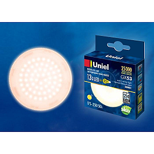 Лампа светодиодная (UL-00003724) Uniel GX53 13W 3000K матовая LED-GX53-13W/WW/GX53/FR PLZ01WH