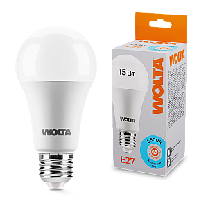 Светодиодная лампа WOLTA 15Вт 6500К E27 груша матовая 25W60BL15E27