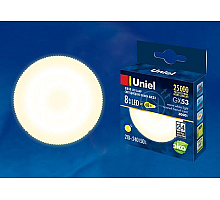 Лампа светодиодная (UL-00001672) Uniel GX53 8W 3000K матовая LED-GX53-8W/WW/GX53/FR PLZ01WH