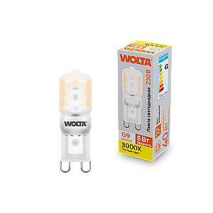 Светодиодная лампа WOLTA 5Вт 3000K G9 матовая WSTD-JCD-5W3KG9-P