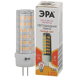 Лампа светодиодная Эра G4 5W 2700K LED JC-5W-12V-CER-827-G4 Б0049087