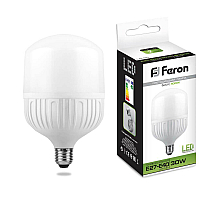 Лампа светодиодная Feron E27-E40 30W 4000K Цилиндр Матовая LB-65 25818