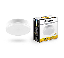 Лампа светодиодная Feron GX53 12W 2700K Таблетка Матовая LB-453 25833