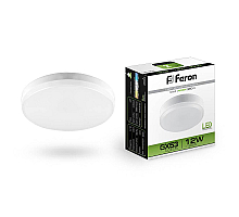 Лампа светодиодная Feron GX53 12W 4000K Таблетка Матовая LB-453 25835