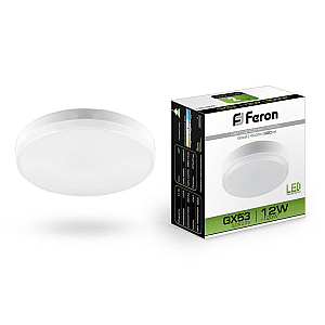 Лампа светодиодная Feron GX53 12W 4000K Таблетка Матовая LB-453 25835
