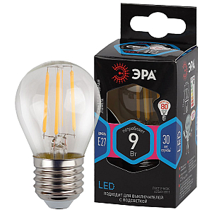 Лампа светодиодная Эра E27 9W 4000K F-LED P45-9w-840-E27 Б0047029