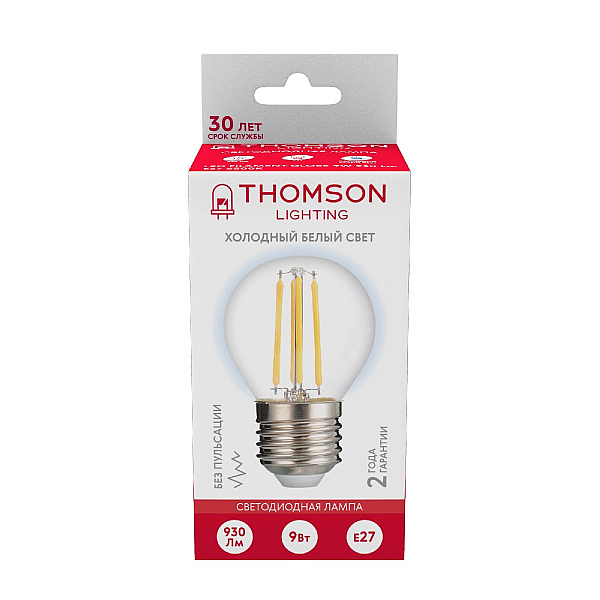 Лампа светодиодная Thomson Globe E27 9W 6500K шар TH-B2339