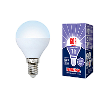 Лампа светодиодная (UL-00003818) Volpe E14 7W 6500K матовая LED-G45-7W/DW/E14/FR/NR