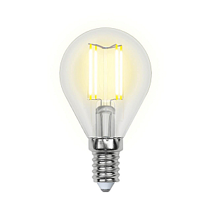 Лампа светодиодная филаментная (UL-00001371) Uniel E14 6W 4000K прозрачная LED-G45-6W/NW/E14/CL PLS02WH