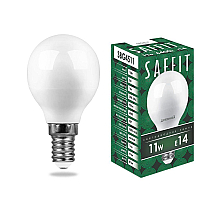 Лампа светодиодная Saffit SBG4511 шар E14 11W 6400K 55140