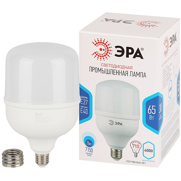 Лампа светодиодная Power Эра STD LED T140-65W-4000-E27/E40 65Вт колокол Б0071818
