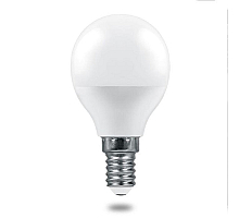 Лампа светодиодная Feron E14 7,5W 2700K шар матовый LB-1407 38071